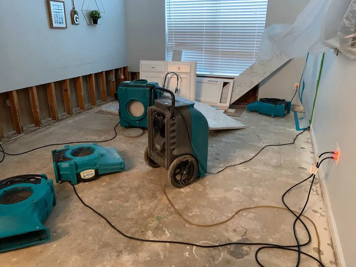 Dehumidifier in flood-cut room for Water Extraction & Removal in Merrifield